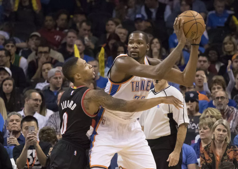 Durant Leads Thunder Past Trail Blazers 106-90